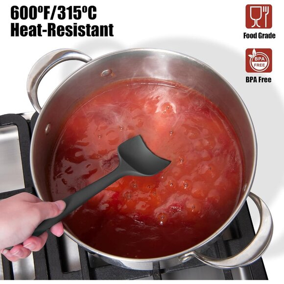 4-Piece Silicone Spatula Scrapers: 600°F Heat Resistant Food Grade Kitchen BPA F - Picture 3 of 9